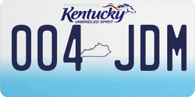 KY license plate 004JDM