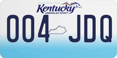 KY license plate 004JDQ