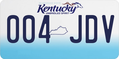 KY license plate 004JDV