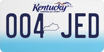 KY license plate 004JED