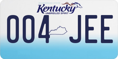 KY license plate 004JEE