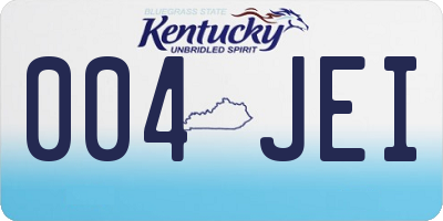 KY license plate 004JEI