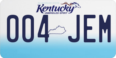 KY license plate 004JEM
