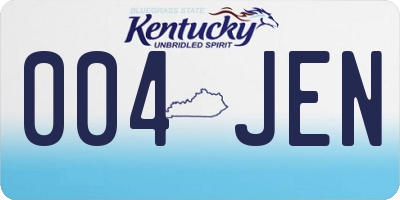 KY license plate 004JEN
