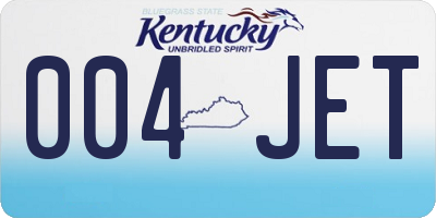 KY license plate 004JET