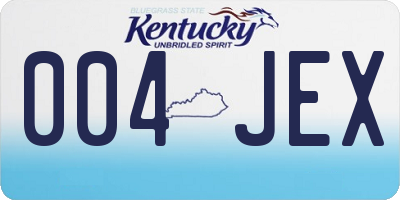 KY license plate 004JEX