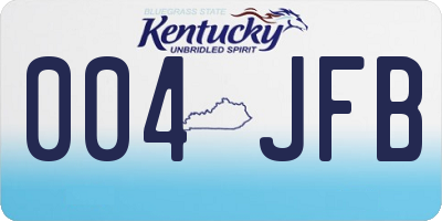 KY license plate 004JFB