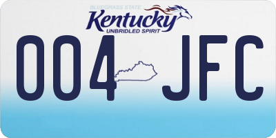 KY license plate 004JFC
