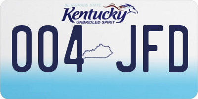KY license plate 004JFD
