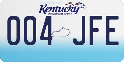 KY license plate 004JFE