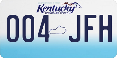 KY license plate 004JFH