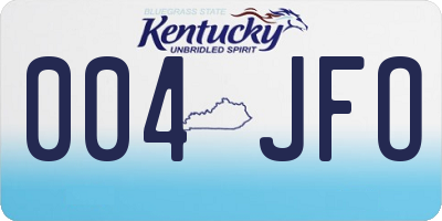 KY license plate 004JFO