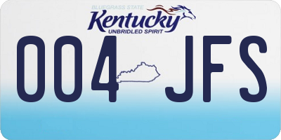 KY license plate 004JFS