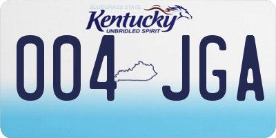KY license plate 004JGA