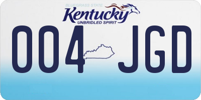 KY license plate 004JGD