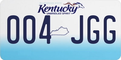 KY license plate 004JGG