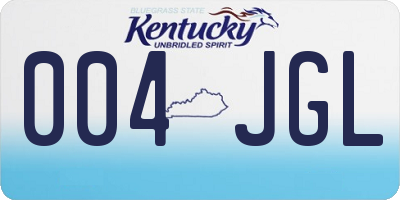KY license plate 004JGL
