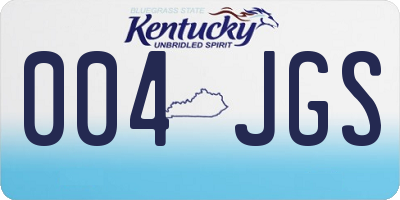 KY license plate 004JGS