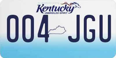 KY license plate 004JGU