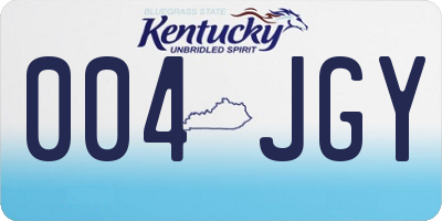 KY license plate 004JGY