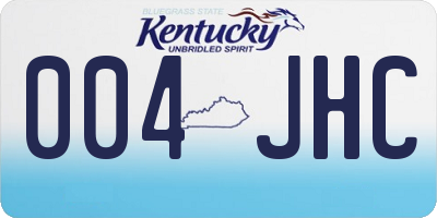 KY license plate 004JHC