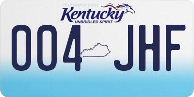 KY license plate 004JHF