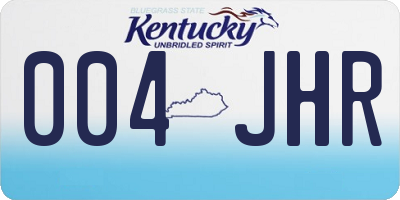KY license plate 004JHR