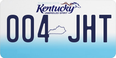 KY license plate 004JHT