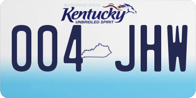 KY license plate 004JHW