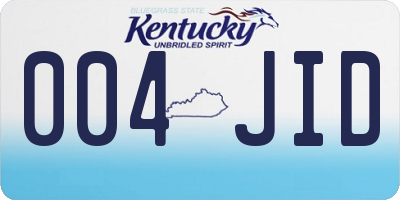 KY license plate 004JID
