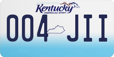 KY license plate 004JII