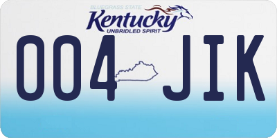 KY license plate 004JIK