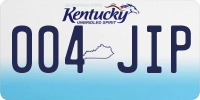 KY license plate 004JIP