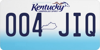 KY license plate 004JIQ