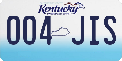 KY license plate 004JIS
