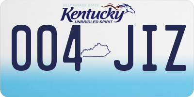 KY license plate 004JIZ