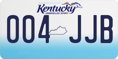 KY license plate 004JJB