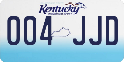 KY license plate 004JJD