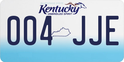 KY license plate 004JJE