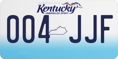 KY license plate 004JJF