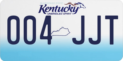 KY license plate 004JJT