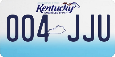 KY license plate 004JJU