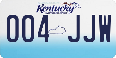 KY license plate 004JJW