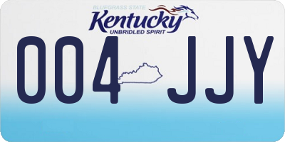 KY license plate 004JJY