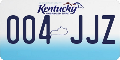 KY license plate 004JJZ