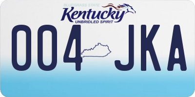 KY license plate 004JKA