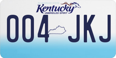 KY license plate 004JKJ