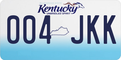 KY license plate 004JKK