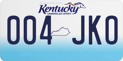 KY license plate 004JKO