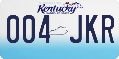 KY license plate 004JKR